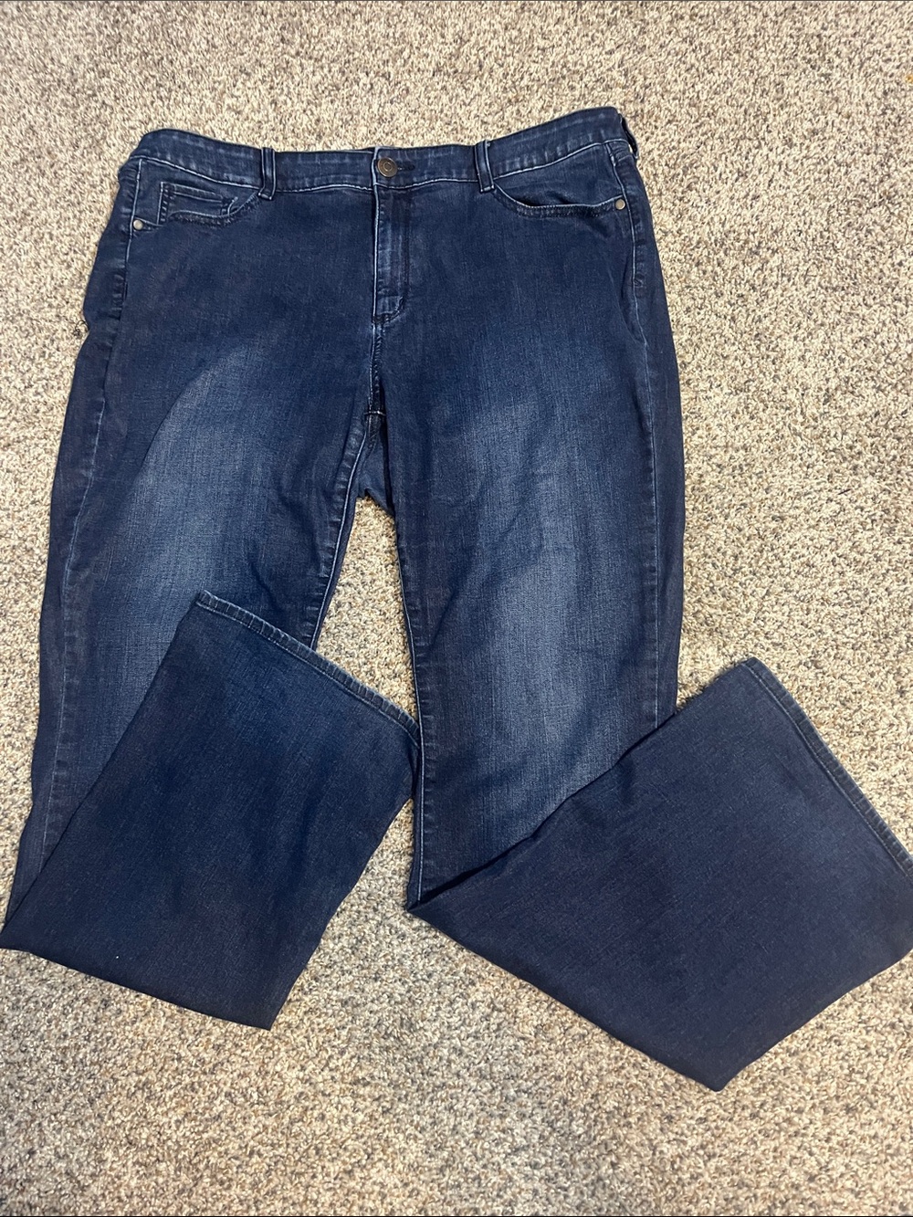 Women’s Dark Indigo Bootcut Stretch Jeans, Size 18WL